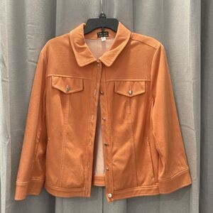 Bob Mackie Smart Denim Orange Jacket Size Large